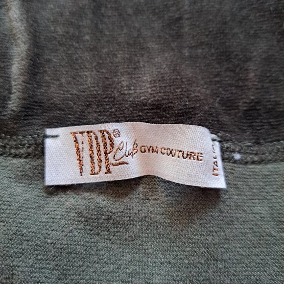 VDP Italian Dark Green Velvet Open back Dress Size 42 - Picture 13 of 16